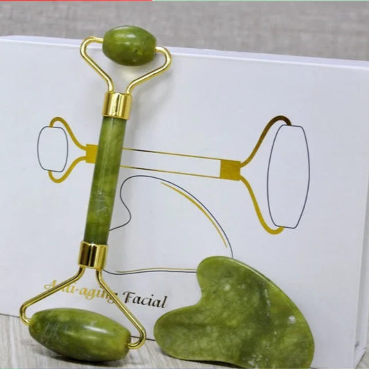 Kit de Massageador Facial Jade Roller Premium