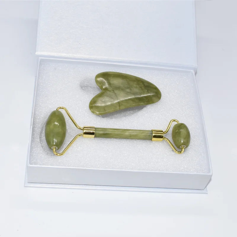 Kit de Massageador Facial Jade Roller Premium