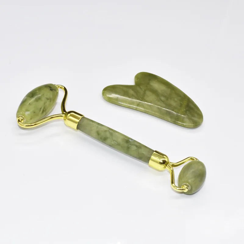 Kit de Massageador Facial Jade Roller Premium