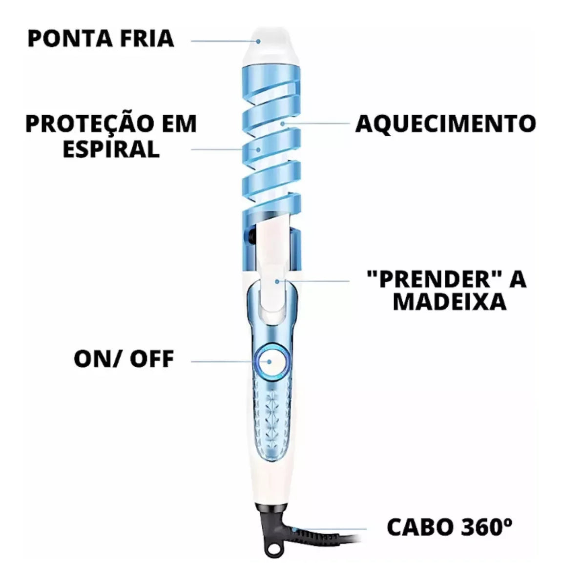Modelador de cachos espiral Baby Liss Alta performance