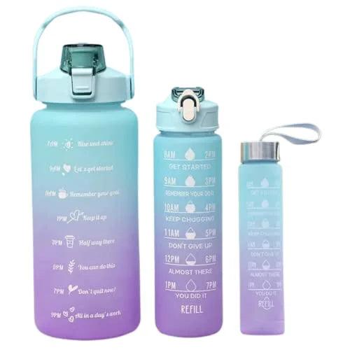 Kit 3 Garrafas de Água Motivacionais Premium Hydrate