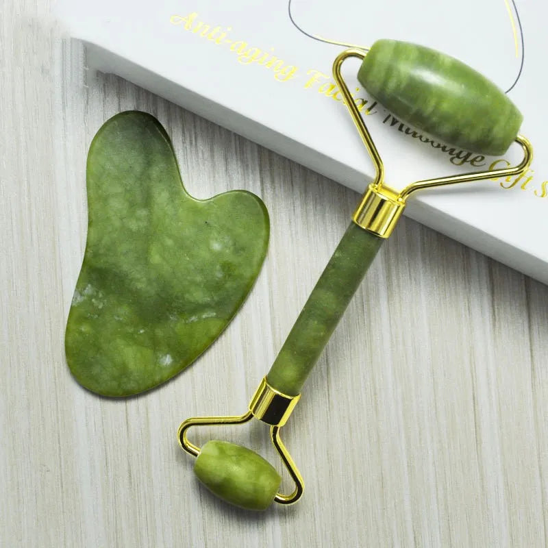 Kit de Massageador Facial Jade Roller Premium
