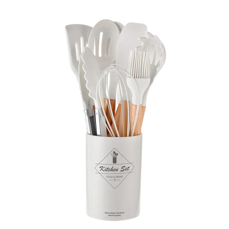 Utensílios de Cozinha Kit com 12 Peças de Silicone