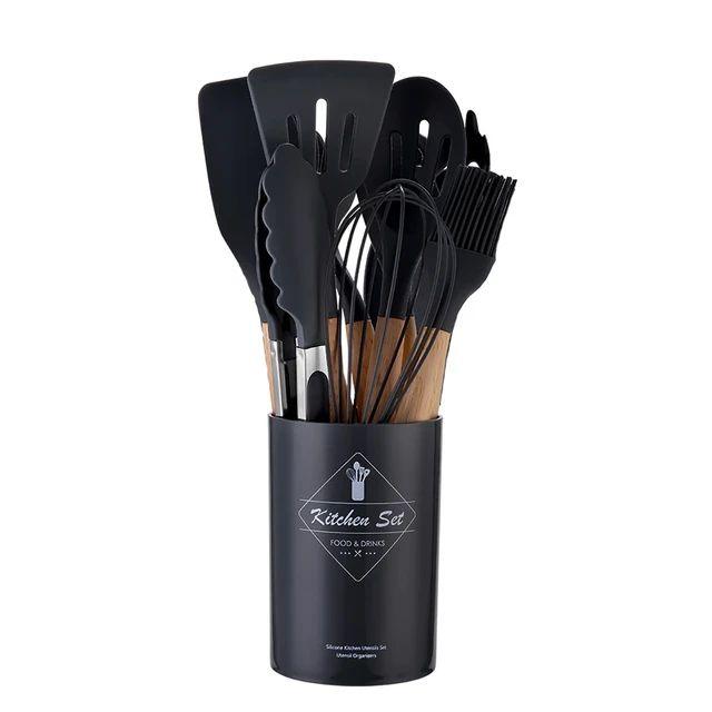 Utensílios de Cozinha Kit com 12 Peças de Silicone