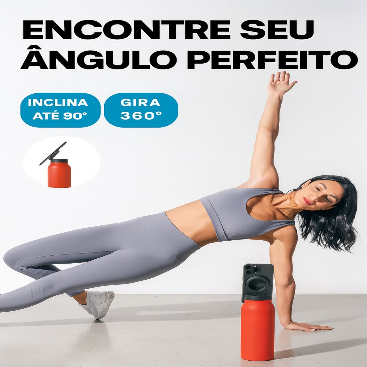 Garrafa Térmica Smart 720ML com Suporte Magnético para Celular | Alta Performance & Multifunção