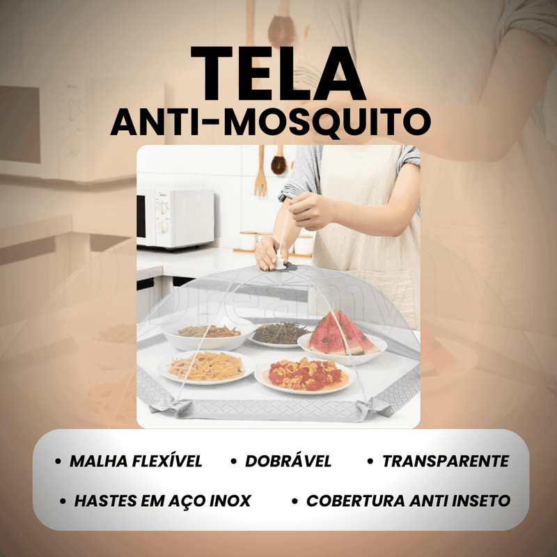 Tela Protetora de Alimentos Cinza Dobrável